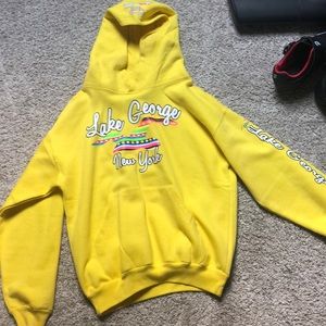 Girls yellow lake George hoodie